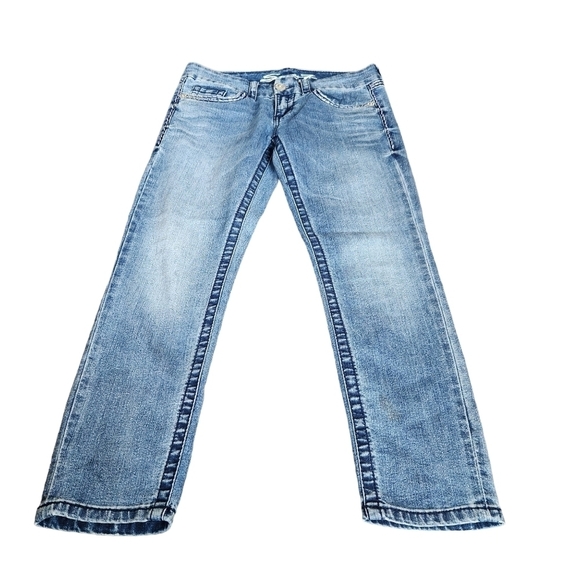 Seven  skinny blue white low rise denim Jean pants - Picture 1 of 10